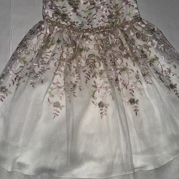 Rare Editions Girls 5 Embroidered Dress Formal Wedding Special Occasion Party - Picture 7 of 10